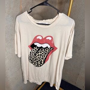 Free people  Stones Flocked Leopard Tongue oversized Tee